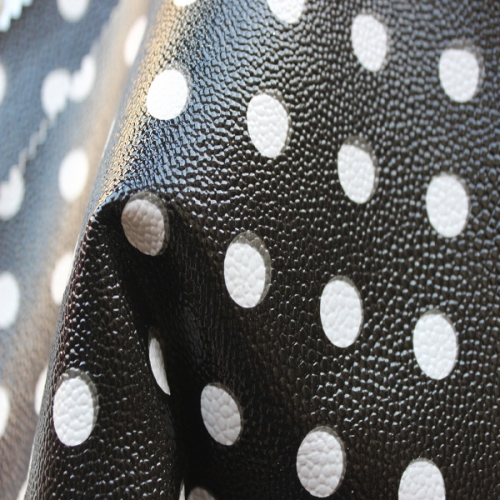 Modern style dot pattern velvet recycled leather with film
