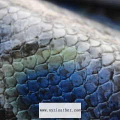 Film surface high gloss velvet snakeskin natural leather for purse