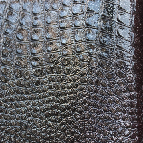Glitter Pigment embossed crocodile skin leather importers for bag