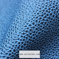 Fill color high gloss embossed shagreen leather with knitted