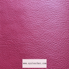 Red color single brush litchi pvc leather price for wallet