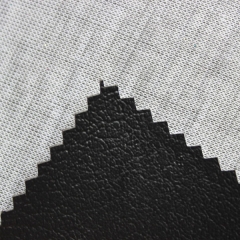 Black color knitted cork leather fabric with embossed