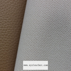 Litchi pattern mesh self adhesive faux leather for car seat cover