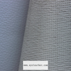 White color litchi pattern knitted rexine leather for sofa material