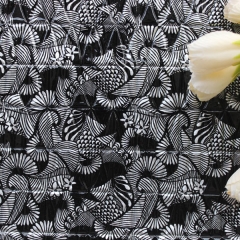 High gloss printing flower leatherette material for purse
