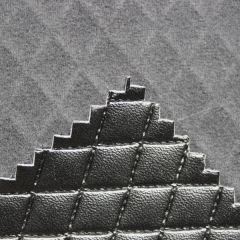 Diamond pattern velvet pu artificial leather for bag