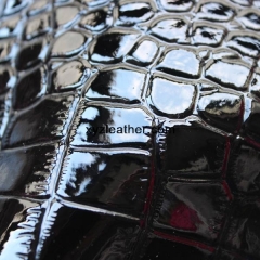 High gloss embossed alligator synthetic leather price with brush