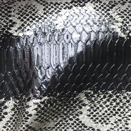 High gloss 0.5 brushing fabric snake skin leatherette rolls for wallet