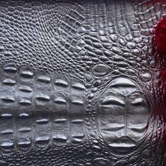 Metallic film alligator skin embossed pvc leather online shop china