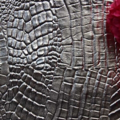 Metallic film alligator skin embossed pvc leather online shop china