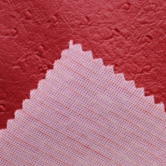 Red color china product knitted embossing ostrich leather
