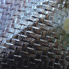 Metallic film weave pattern velvet imitation leather fabric